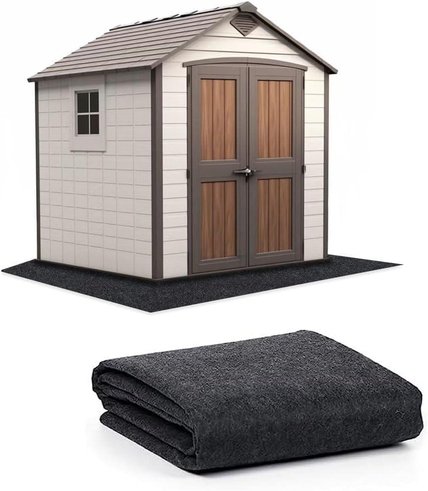 10 x 12 FT Outdoor Storage Shed Mat, Waterproof Storage Shed Flooring Mat, Anti-Slip Patio Furniture Floor Scratch Prevention Mat, Dustproof Outdoor Carport Mat