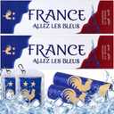 Flutesan National Flags Cooling Towels, 2/4/12 Pack Soccer Sport Team Neck Ice Towels, 40"x12" Reusable Yoga Towel with Pouch & Clips, Instant Chill for Soccer Practice & Tournament