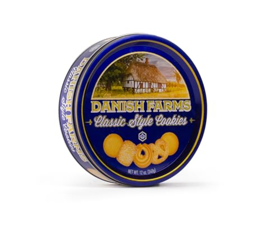 Pack Of 3 Danish Farms Traditional Danish Style Butter Cookies in 12 Oz. Gift Tin, No BB Date