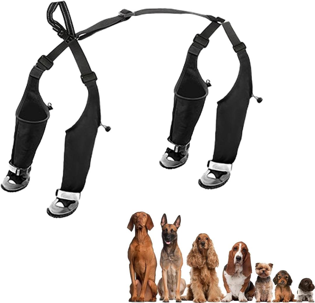 Winter Dog Boots Waterproof - Anti-Slip Fleece-Lined Paw Shoes with Snowlock Cuffs, Reflective & Adjustable, Fit Small to Large Dogs (8 Sizes, 4 Boots/Set) (XS)