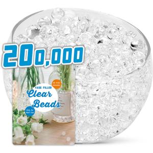 200,000 Pieces Clear Vase Filler Beads for Vase Filling Decoration, Floating Candles Centerpiece, Floral Arrangement Decor, Wedding Centerpiece, Soilless Planting. Only for Adult Use