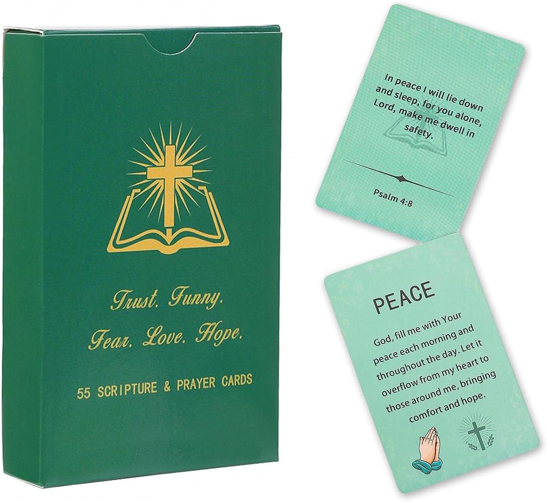2 x Lapsia 55 Prayer Cards Christian Encouraging Bible Gifts for Women, Men & Kids Hope, Strength, Faith Thoughtful Gift for Fathers Day, Mothers Day, Birthday, Christmas
