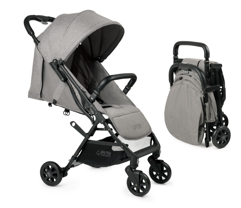 Lightweight Travel Stroller for Baby & Toddlers - Easy Fold & Compact Stroller with Canopy, Storage Basket, Multi-Position Recline & Convenient One-Hand Fold (Grey)