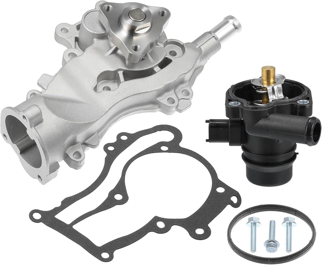X AUTOHAUX 1 Set Aluminum Engine Water Pump Coolant Thermostat Housing Kit W/Gasket No.55486342/25200455 for Chevrolet Cruze Sonic Cruze Limited Trax for Buick Encore Water Pump Assembly