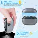Electric Nail Clipper, 3 in 1 Electric Nail Trimmer and Polisher with LED Light & Clip Storage, USB Rechargeable, 2 Speed Electric Nail File for Baby, Kids, Seniors, Caregivers