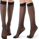G&Y 9 Pairs Knee High Pantyhose with Reinforced Toe - 20D Nylon Stockings for Women