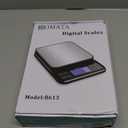 BOMATA Large Kitchen Scale with 0.1g/0.001oz High Precision, 5kg/11lb Bakery Scale with% Percentage Function, USB Rechargeable, Full-View Angle LCD with Backlight, Stainless Steel Pan (Black)