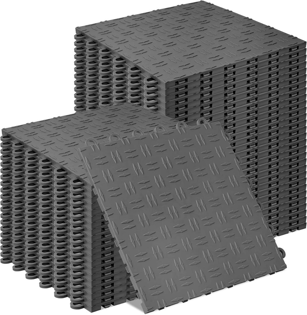 ToLanbbt 12" x 12" Garage Floor Tiles Interlocking, Non-Slip for Basement