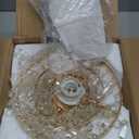 FRIXCHUR Mini Size Crystal Chandelier Modern Flush Mount Ceiling Light 3 Tiers Raindrops Crystal Pendant Lighting Fixture Decoration for Bedroom Hallway Living Room,E26 Base,Gold