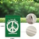 2 x Peace Sign Garden Flags 12x18 Double Sided Outside, Green Peace Yard Outdoor Decorative Flag