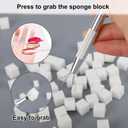 150pcs Soft Nail Sponges for Ombre, with 1 Grabbing Pen & 1 Mixing Spoon Manicure Nail Art Tools and Accessories Supplies for Home DIY & Salon Use