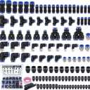 120 PCS Quick Connect Air Hose Fitting Assortment Kit,1/8" 1/4" 3/8" 1/2" NPT Thread Push to Connect Fittings Pneumatic Air Line Quick Connect Quick Release Fitting Kit