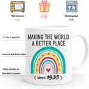 91st Birthday Gifts For Women Men Coffee Mugs, Making The World A Better Place Since 1935 Cup For Grandpa Grandma, 91 Yr Old Birthday (1935)