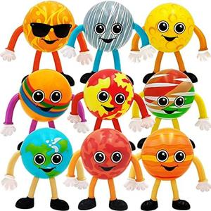 ArtCreativity Bendable Planets (Set of 11) Bendable Planet Toys for Kids, Outer Space Party Favors for Boys & Girls, Stress Relief Fidget Toy, Educational Toys for Kids, Goodie Bag Stuffers