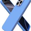 ORNARTO Compatible with iPhone 16 Pro Max Case 6.9", Slim Liquid Silicone 3 Layers Soft Gel Rubber Shockproof Protective Cover with Anti-Scratch Microfiber Lining-Sky Blue