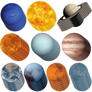 60 Pcs Solar System Cutouts for Bulletin Board 9 Planets Galaxy Wall Decal Planet Wall Stickers Decals for Science Classroom Bedroom Outer Space Decor Universe Theme Party Astronomy Bulletin Board