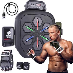 Music Boxing Machine with Gloves, Wall Mounted, Electronic Boxing Board for Adults and Kids