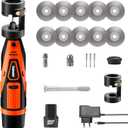 12V Tungsten Electrode Sharpener Grinder,4 Sizes 4 Angles Tungsten Electrode Grinder Head,Cordless Tungsten Grinder for tig welding with Flat Grinding Block, Cut-Off Slot, Multi-Angle & Offsets