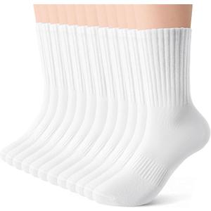Crew Socks for Women & Men, 6 Pair Cute Cotton Casual Calf Socks Breathable Soft Above Ankle Socks, Size 5-10