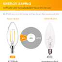 Ascher E12 LED Classic Candelabra Clear Light Bulb, 4W, Equivalent 40W, Warm White 2700K, Non-Dimmable, Filament Clear Glass, Pack of 5