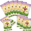 party greeting 120 Pcs Easter Church Bulletin Bulk Paper Jesus Has Risen Church Bulletins Religion School Study Supplies Jesus Worship Christian Inspiring Handouts for Bible Information(Lily Flower)