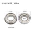 uxcell F689ZZ Flanged Ball Bearing 9x17x5mm Shielded Chrome Steel Flange Rip Bearings 10pcs