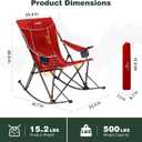 SUNNYFEEL Oversized Folding Rocking Camping Chair with Buckle Design 500lbs | Outdoor Rocker High Back Lawn Camp Rocker Chair with Cup Holder Heavy Duty for ounge/Patio with Carry Bag