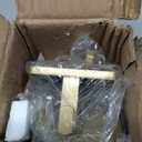 POLLY WALES Christmas Stocking Holders for Mantle Set of 4, Mantle Stocking Hangers Hanging Hooks, Stocking Hanger Base, Stocking Holder Hooks for Fireplace Tabletop Shelf Christmas Decoration (Gold)