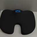 Everlasting Comfort Doctor Recommended Memory Foam Seat Cushion for Office Chairs & Car - Ergonomic Office Desk Accessories - Cushions for Tailbone Pain Relief, Sciatica & Back Support Pillow (01. Black)