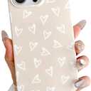 Skyseaco for iPhone 13 Pro Max Case Cute Love Heart Design Aesthetic Pattern Phone Case for Women Girls Soft Slim TPU Shockproof Phone Cover, Antique