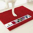 Muddy Mat Shown on TV  Super Absorbent Microfiber Dog Door Mat for Muddy Paws, Non-Slip Washable Pet Rug, Quick Dry Chenille Entryway Carpet, Machine Washable Indoor Outdoor mat, Red 28"x18"