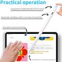 Stylus Pen for iPad 2025-2018 Faster Charge Apple Pencil with Tilt Sensitivity & Palm Rejection & Magnetic Compatible iPad 11/10/9/8/7/6, Pad Air 3/4/5, Pro 12.9"/11", Mini 6/5, M2/M4 White