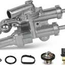 Upgraded Aluminium Engine Coolant Thermostat Housing Compatible with Chrysler 200 Sebring Dodge Avenger Caliber Journey Jeep Compass Patriot 2.4L 2007-2020, Replacement for 68003582AB 902-319