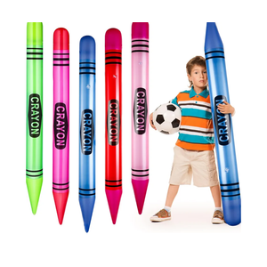 4 Pcs 43.3 Inch Tall Inflatable Crayons Balloons for Kids, Neon Large Giant Blow up Crayons Set Decor Prop Birthday Party Decorations, 4 Colors