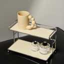 2-Tier Bathroom Makeup Shelf Organizer, Kitchen Spice Rack, Bedroom Storage Tray, Perfume & Dresser Vanity Tray,Countertop counter Organizer