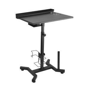 Tattoo Work Station Tattoo Salon Tray Cart Portable Work Table with Detachable Storage Shelf Armrest Stand Adjustable Height Stand Desk for Supplies and Equipment