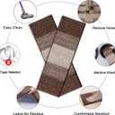 OLANLY Stair Treads Non Slip 4PCS, 8" x 30" Indoor Stair Runners for Wooden Steps, Edging Stair Rugs with Reusable Peel and Stick Adhesive for Kids Elders and Pets, Brown