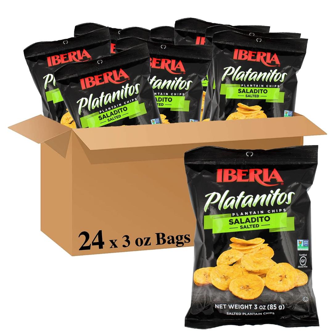 Iberia Lightly Salted Plantain Chips, 3 Ounce (Pack of 24) (EXP 12/26)