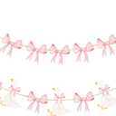 TaoBary 2 Set One Silly Goose Birthday Banner Bow Goose Theme Banner 1st Birthday Party Decoration for Baby Shower Girls Party Supplies (Pink)