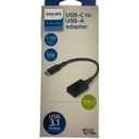Philips USB-C to Female USB-A Adapter Audio Video USB 3.1 5Gbps Black SWU7113A