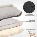 Orthopedic Crate Dog Bed - Waterproof PU Dual-Surface Pet Bed, Comfort Dogs Couch Sofa with Washable Removable Cover, Small Size for Dogs & Crate Use,24.8''