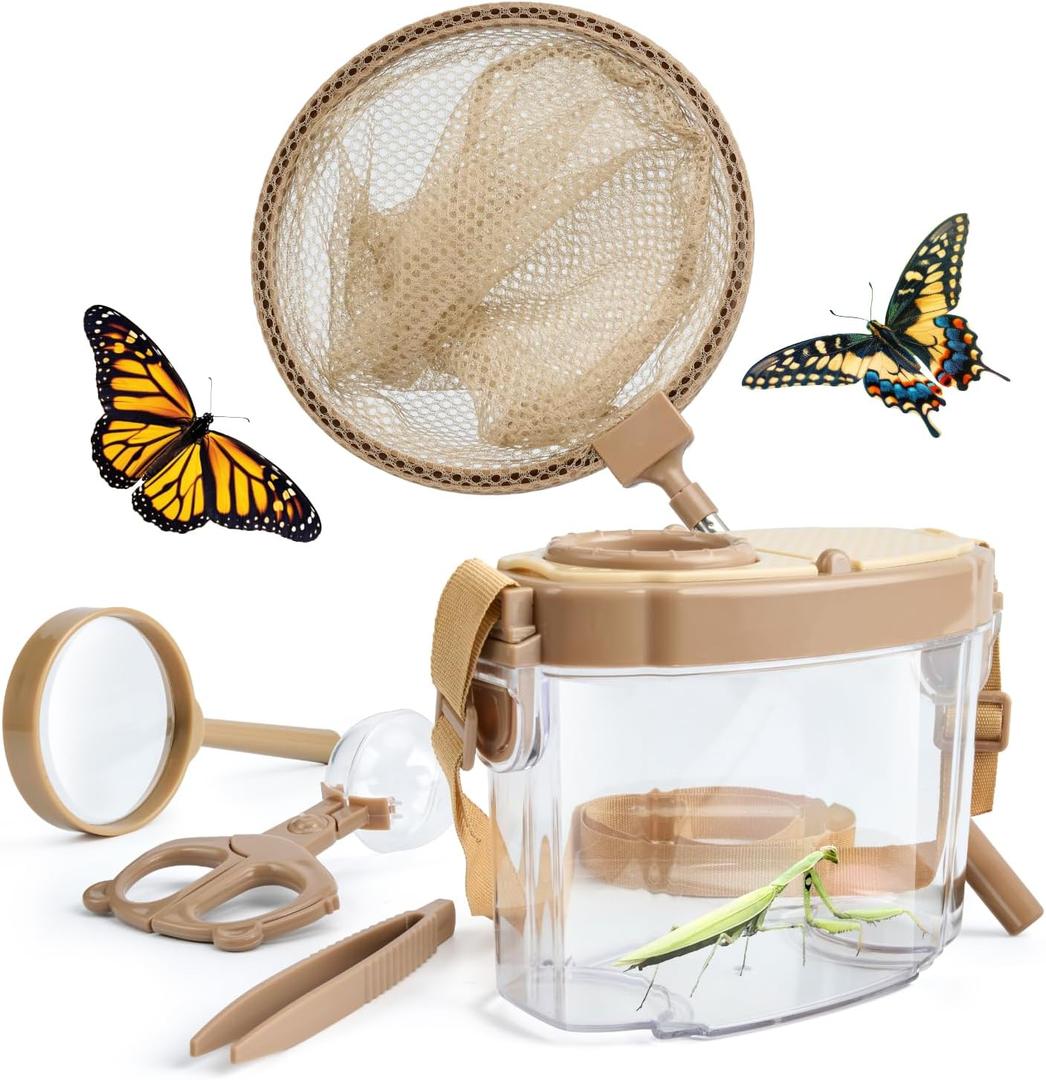 Montessori Mama Kids' Bug Catching Kit - Complete Insect Exploration Set with Habitat, Extendable Net, Magnifying Tools & Carry Strap - Educational Outdoor Adventure Gift