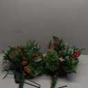 2 Pack 24Inch Prelit Christmas Trees,Outdoor Frosted Urn Fillers 150 Branches Battery Operated 50 LEDs Dual Color Change with Timer Pine Cones Red Berries for Porch Pathway Decor