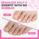 UNA GELLA Toe Nail Tips Squavol 510 Pcs - Soft Gel Toe Tips Acrylic Nails, Square Round Half-Cover Nail Forms for Toe Nail Extension, Flexible Pre-filed False Toe Nails for Home DIY & Salon,15 Sizes