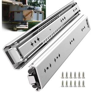 1 Pair 260 Lbs Heavy Duty Drawer Slides 12 14 16 18 20 22 24 26 28 30 32 36 40 inch Full Extension Ball Bearing Side Mount Cabinet Industrial Rail Tool Box Runner(40 inch, with M5 Screws)