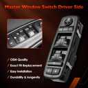 Master Power Window Switch Driver Side Front Left Door Control Button,Fits 20162022 Ram 1500 2500 3500,20112019 Dodge Charger,2011-2020 Chrysler 200 300, | Replaces 68139805AB,68139805AA,56046823AE