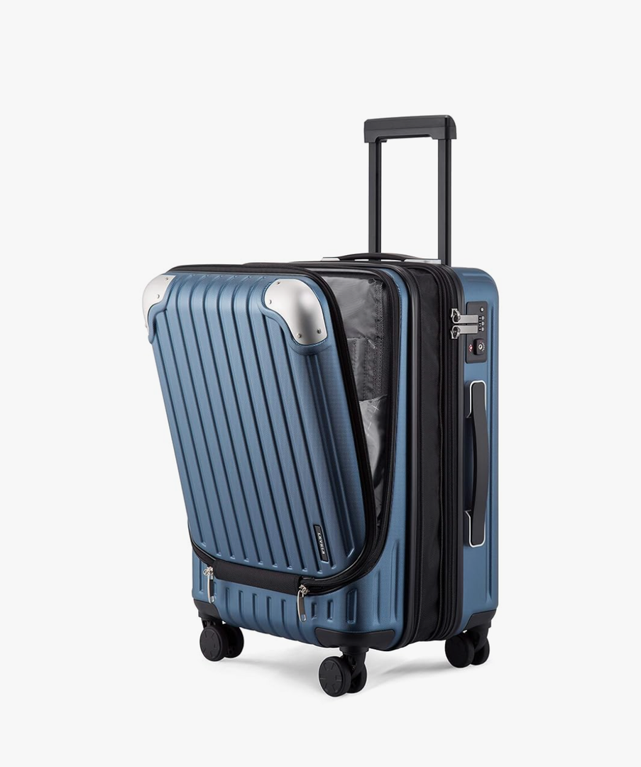 LEVEL8 Grace Carry on Luggage Airline Approved, 20 Inch Expandable Hard Sided Luggages with Spinner Wheels, Harshell Small Rolling Suitcase for Women Men with Tsa Lock, Blue