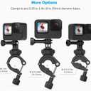 Handlebar Bike Pole Mount Motorcycle Clamp Mount Compatible with GoPro Hero 13 12 11 10 9 8 7 6 5 Session DJI Action Cameras - 360 Degree Rotation