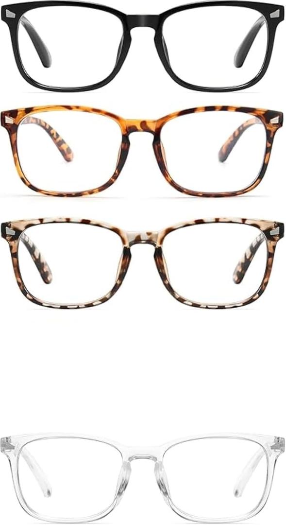 CCVOO Reading Glasses for Women/Men, Eyeglasses, Blue Light Readers for Women/Men, Computer Eye Glasses, Cheaters, 4 Pack, +1.0