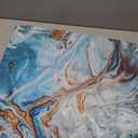 senya Marble Cloth Napkin Abstract Turquoise Marble Dreamy Cloth Napkin Set of 6 Washable Reusable Polyester for Family Dinner Party Holiday